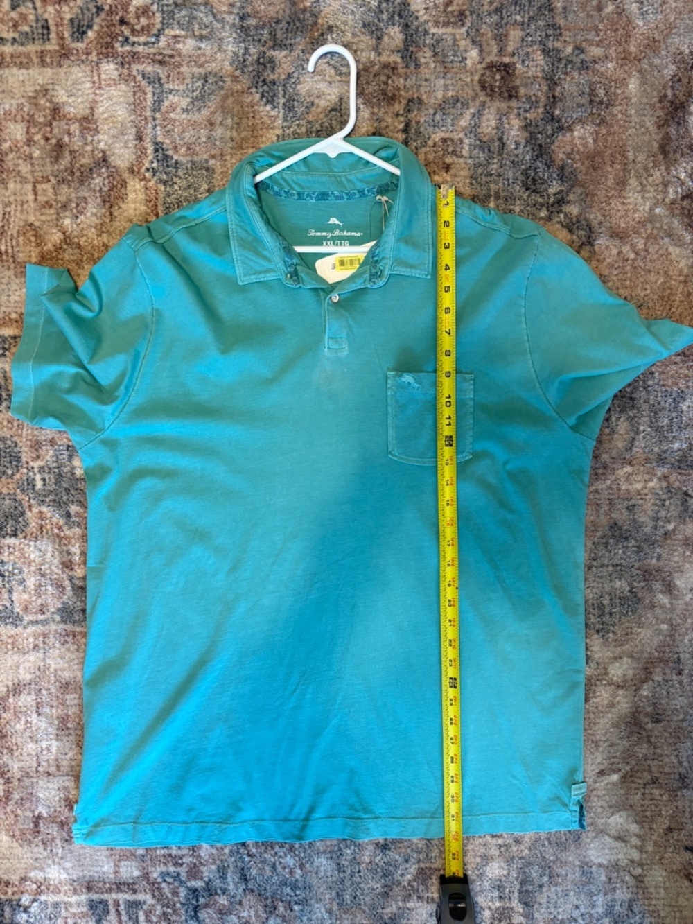 Tommy Bahama #T216106 Mens S/S Bahama Reef Polo Golf Shirt XXL/2XL Teal Logo NWT - Picture 8 of 9